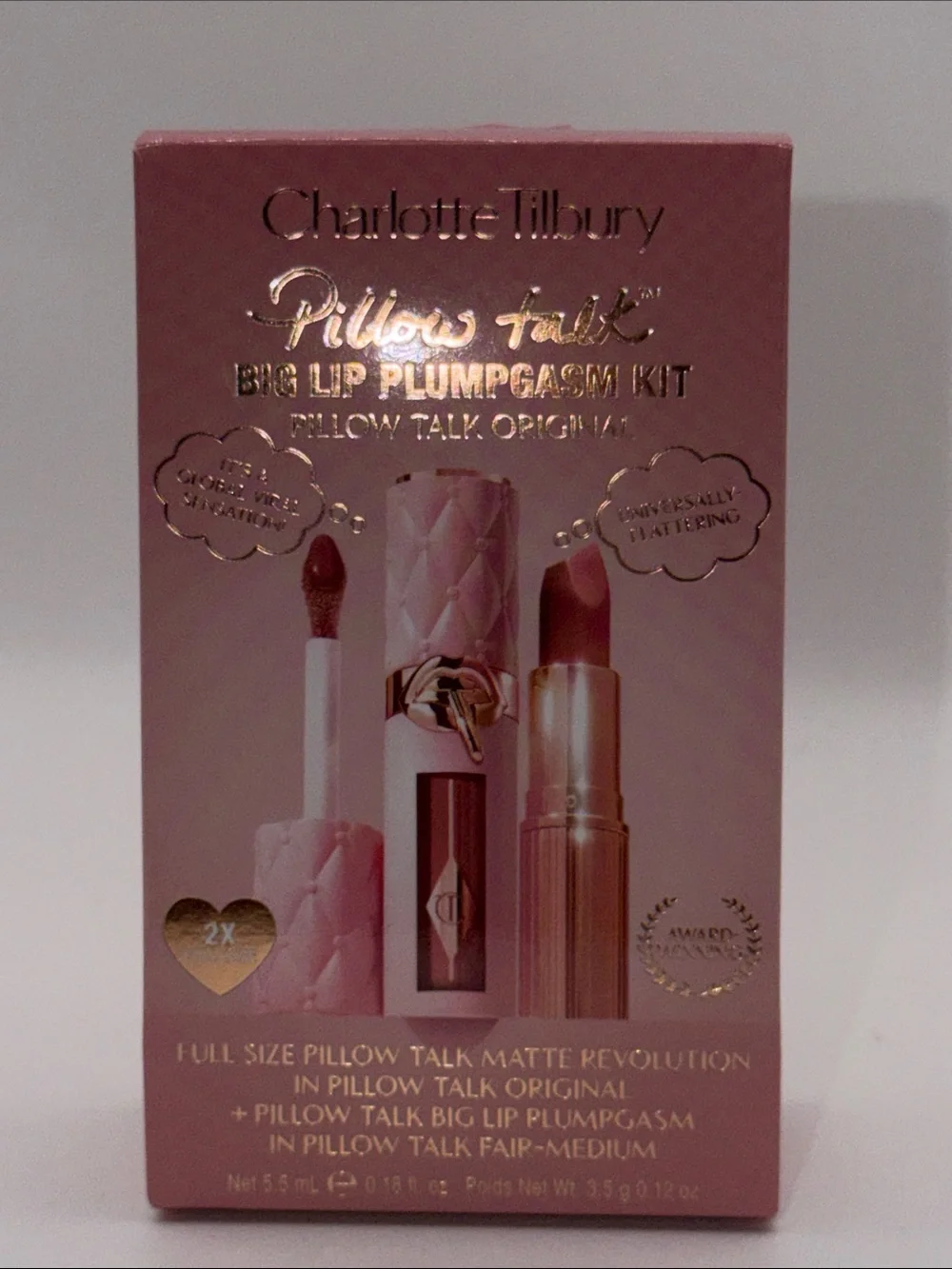 Charlotte Tilbury PILLOW TALK BIG LIP PLUMPGASM KIT w/MATTE💄+PLUMPGASM GLOSS NIB